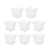 DYNAMI 8 Pack Food Pans with Lids,1/6 Size 6 Inch...