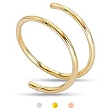 14k Gold Filled 20G Double Hoop Nose Ring for...