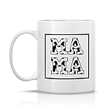 Mama Cow Print Ceramic Coffee Mug, Cow Lover Mug,...