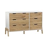 Solid Wood Bedroom Dresser with 6 Drawers, Chest...