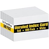 1InTheOffice Index Cards 5x8 blank, Flash Card,...