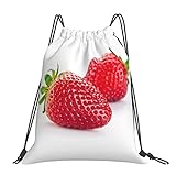 ASEELO Strawberry Printed Drawstring Backpack Bag,...
