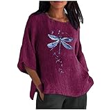 Dragonfly Shirts for Women 2023 Summer Cotton...