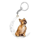 French Bulldog Dog Acrylic Keychain, Fawn Frenchie...