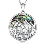 Feijiesi Wolf Necklace 925 Sterling Silver Wolf...