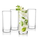 True Highball Cocktail Drinking Glasses with Heavy...