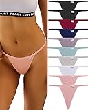 FINETOO 10 Pack G-String Thongs for Women Cotton...