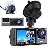 3 Channel Dash Cam Front and Rear Inside, 1080P...