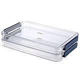 BTSKY 2 Pack Clear Plastic Stackable Storage Box...