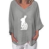 Easter Shirts for Women Plus Size Rabbit Flower...