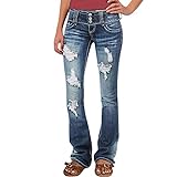 Women's Cotton Stretchy Heart Printed Ripped...