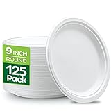 100% Compostable 9 Inch Heavy-Duty [125-Pack]...