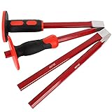 Set of 4, 12-Inch Masonry Chisel with Hand...
