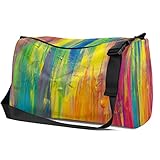 Leather Sport Gym Bag Colorful Abstract Graffiti...