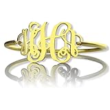 Personalized 18K Gold Plated Monogram Initial...