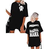 Baseball Mom Shirts for Women Oversized T-Shirt...