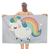 Niji Unicorn Beach Towel - Rainbow Unicorn, Happy...