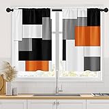 Tayney Orange Kitchen Curtains Black Grey White...