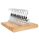 SAWQF 1 Set of 10 Trouser Clamp Hanger Solid Wood...