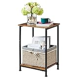 Somdot Side Table, End Table with Storage Shelf...