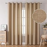 BGment Natural Faux Linen Curtains for Bedroom,...