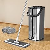 LEPAYU Flat Mop and Bucket with Wringer Set Hands...