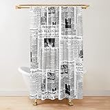 Newspaper Print [White] Shower Curtain - Classic...