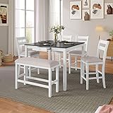 RUNWON 6-Piece Counter Height Square Dining Table...