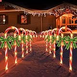 10PCS Candy Cane Lights Christmas Outdoor...