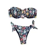Women's Beach Swimsuit Bikini Flower Print Retro...