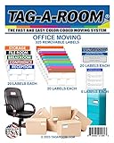 Tag-A-Room Office Moving Label Stickers Color...