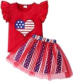 Toddler Girls 4th of July Outfit Flutter Sleeve...