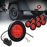 8pc 2.5' Red Round Trailer LED Clearance Marker...