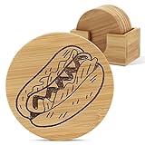 Bamboo Cool Hot Dogs Coasters for Drinks,Home...