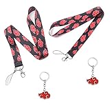 YEWIN Red cloud pattern lanyard, used for keychain...