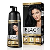 COSMTEK Black Hair Dye Shampoo Permanent for...