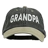 Wording of Grandpa Embroidered Washed Two Tone Cap...