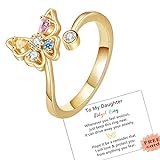 To My Daughter Butterfly Fidget Ring Cute...