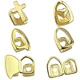 OOCC 6PC 18K Plated Gold Grillz Mouth Teeth Top...