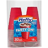 Hefty Party On Disposable Plastic Cups, Red, 18...