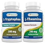 Best Naturals L-Tryptophan 500mg & L-Theanine...