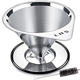 Pour Over Coffee Dripper Stainless Steel LHS Slow...