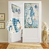 Door Curtains for Door Windows, Watercolor Ocean...