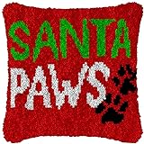 Santa Paws Latch Hook Kits Pillow Cover for...
