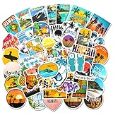 HOWAF 50pcs Hawaii Beach Vinyl Stickers Pack,...