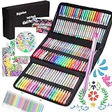 145 Pack Glitter Gel Pens Set 72 Unique Colours &...