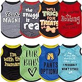 8 Pieces Dog Shirts Pet Printed Clothes with Funny...